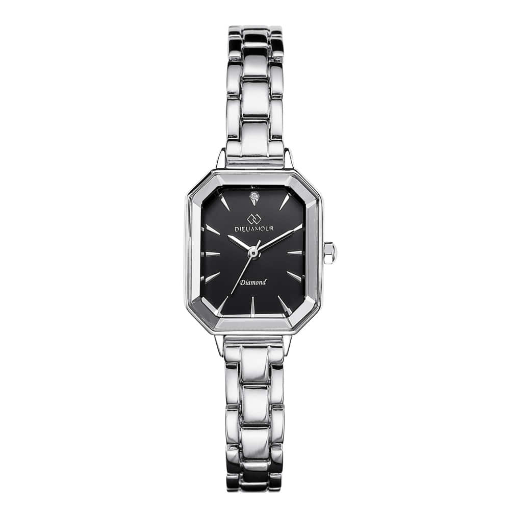 디유아모르 DAW7102M-SB 여성 메탈 시계 다이아몬드 특이한 손목 쿼츠 명품