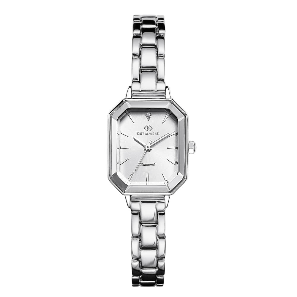 디유아모르 DAW7102M-SW 여성 메탈 시계 다이아몬드 특이한 손목 쿼츠 명품